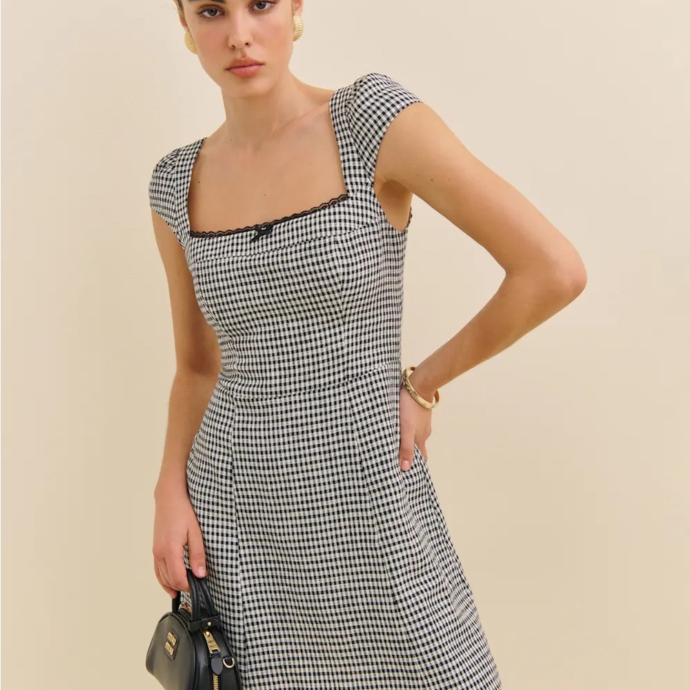 Reformation Petites Loula Linen Dress Black - Size 2P